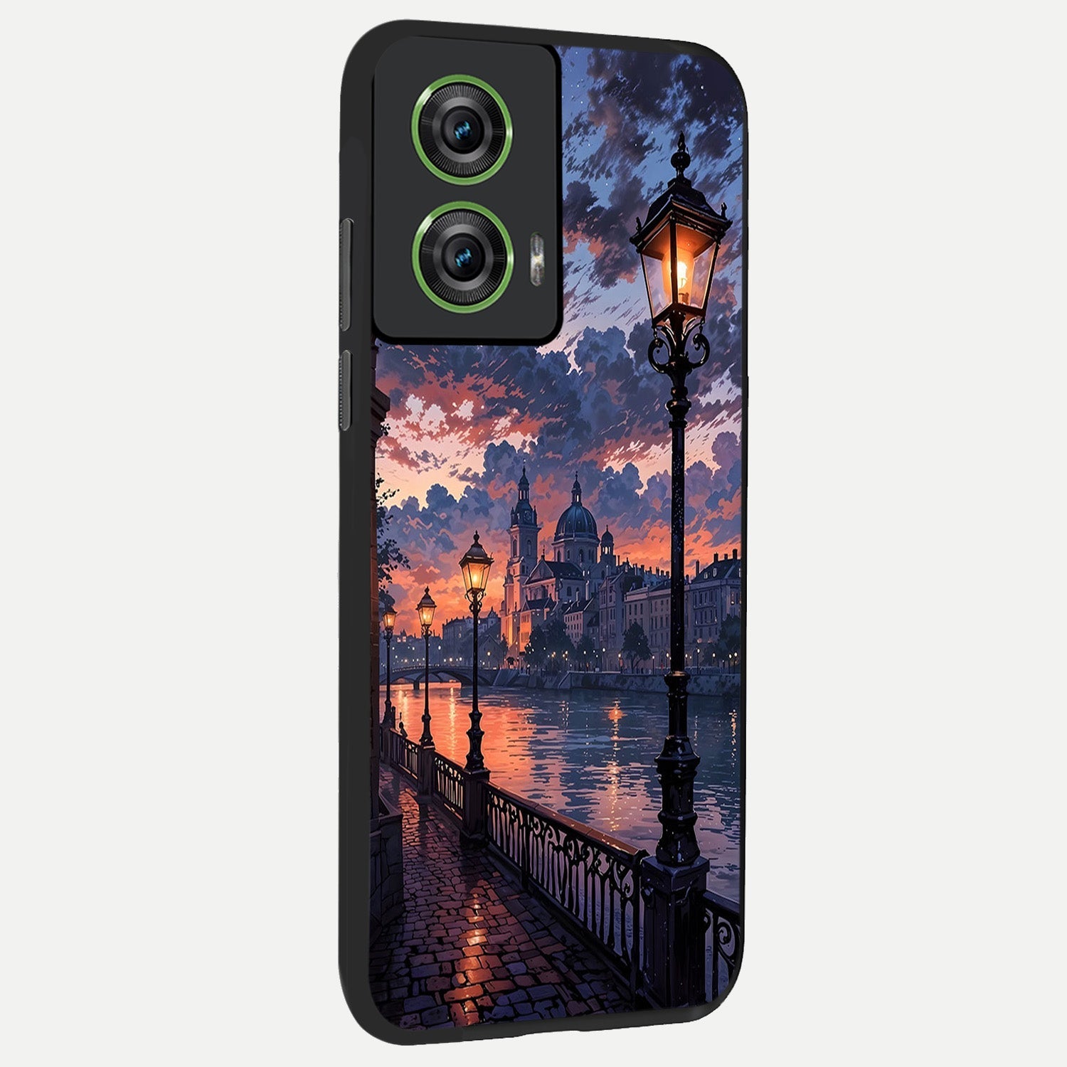  Twilight River Lights back cover For Moto Edge 50 Fusion slim fit glass case with vibrant aesthetic design