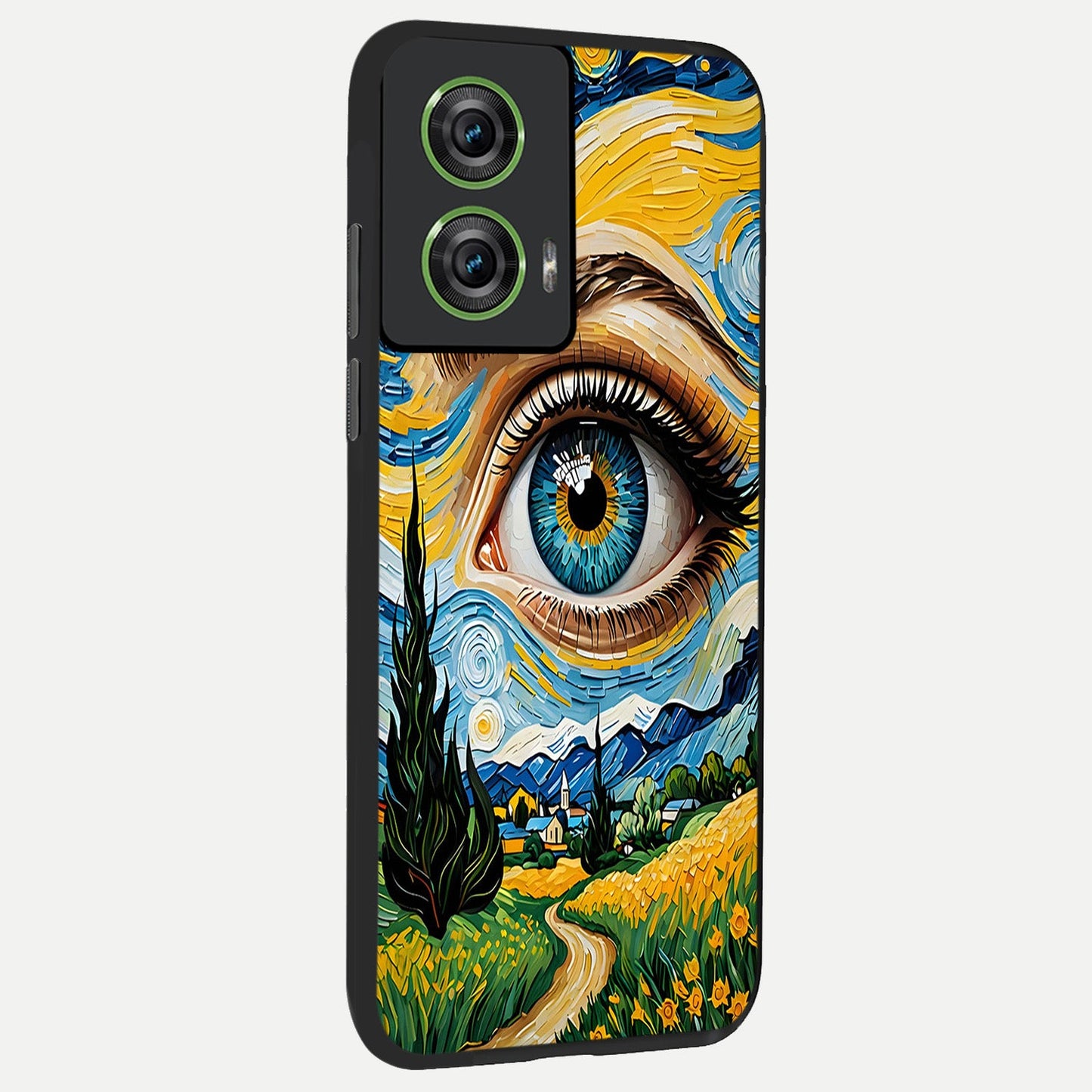  Van Gogh Eye back cover For Moto Edge 50 Fusion slim fit glass case with vibrant aesthetic design