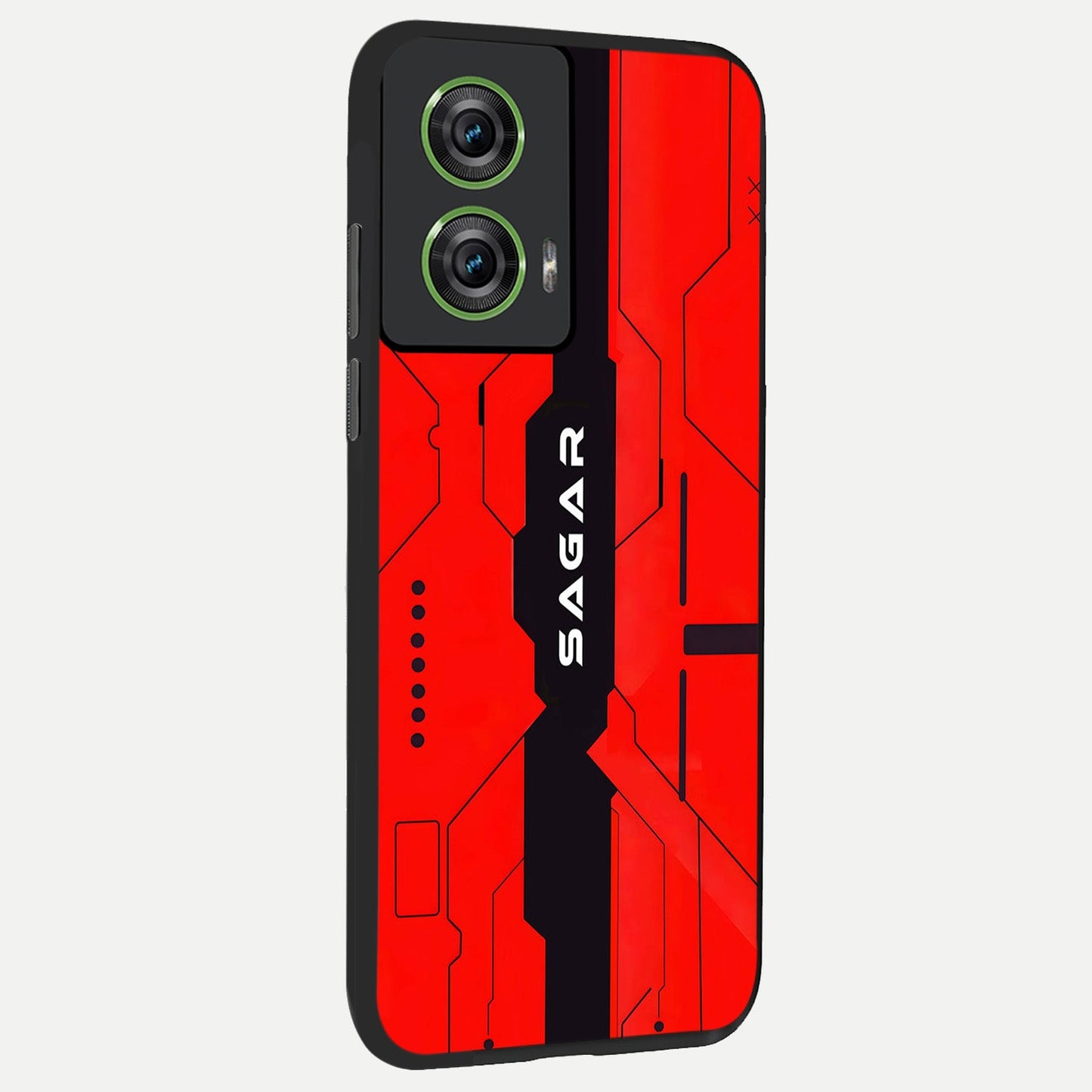  Voltage Rise CYBERPUNK Custom Name back cover For Moto Edge 50 Fusion slim fit personalized glass case with bold cyberpunk design