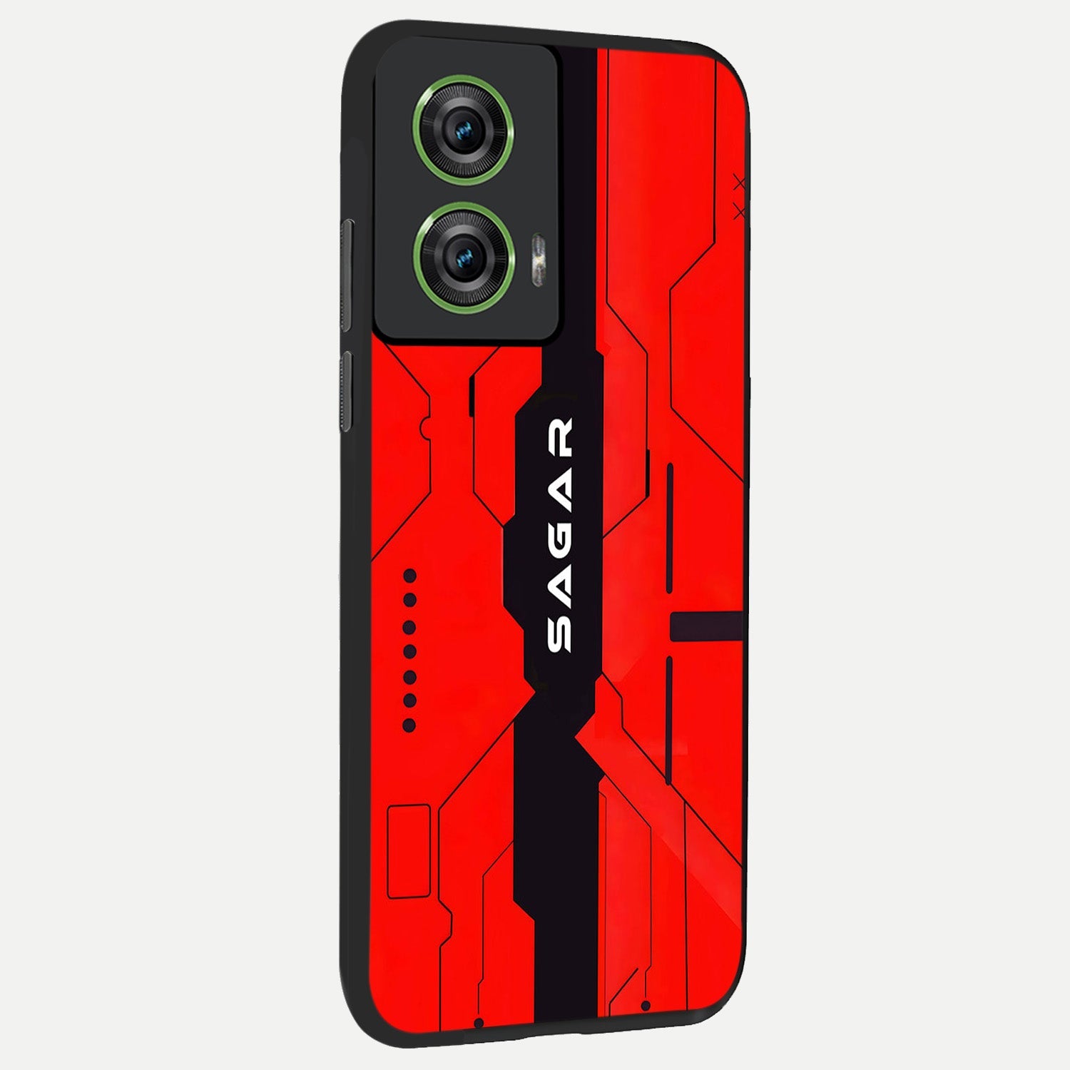  Voltage Rise CYBERPUNK Custom Name back cover For Moto Edge 50 Fusion slim fit personalized glass case with bold cyberpunk design