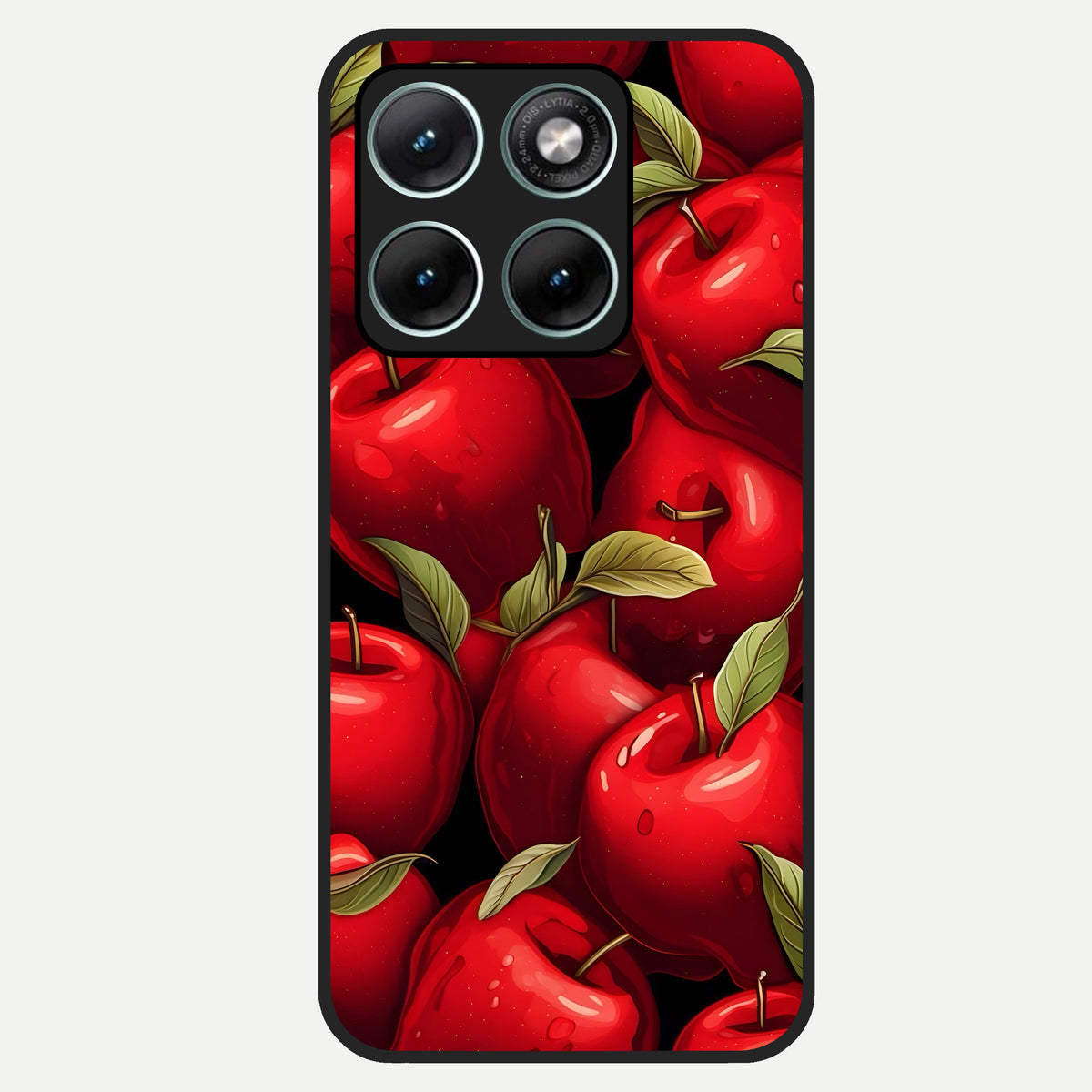  Apple Pattern Glass Case For Moto Edge 70 Fusion back cover – full design glossy printed glass finish