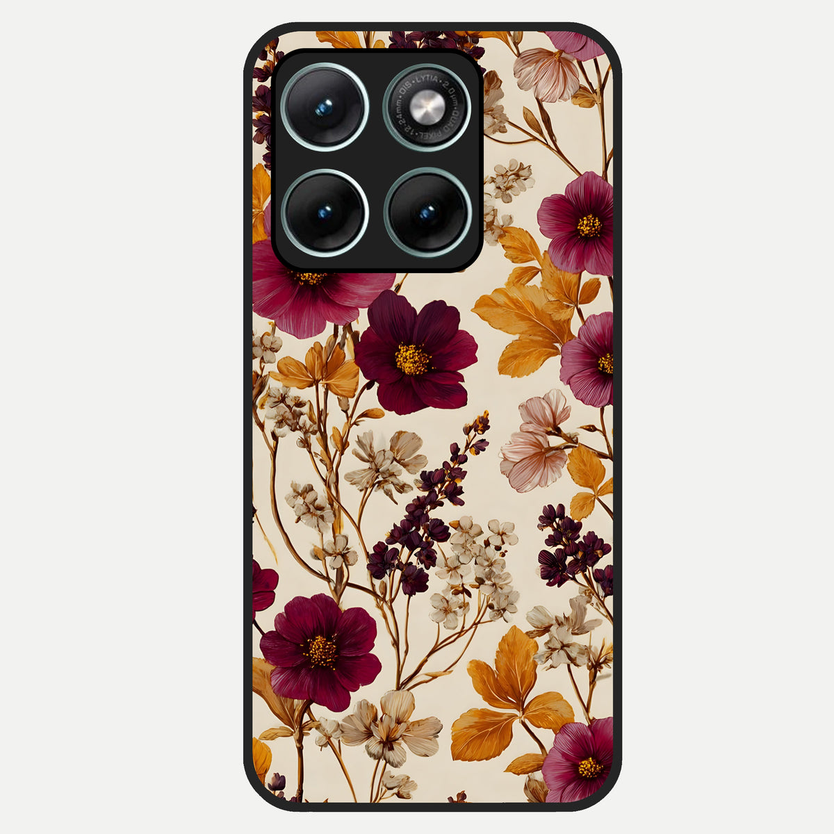  Autumn Wine Bloom Glass Case For Moto Edge 70 Fusion back cover – full design glossy printed glass finish