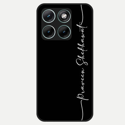  Black Tune Custom Name Glass Case For Moto Edge 70 Fusion back cover – full design glossy printed glass finish