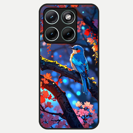 Blooming Water Drift Glass Case For Moto Edge 70 Fusion back cover – full design glossy printed glass finish