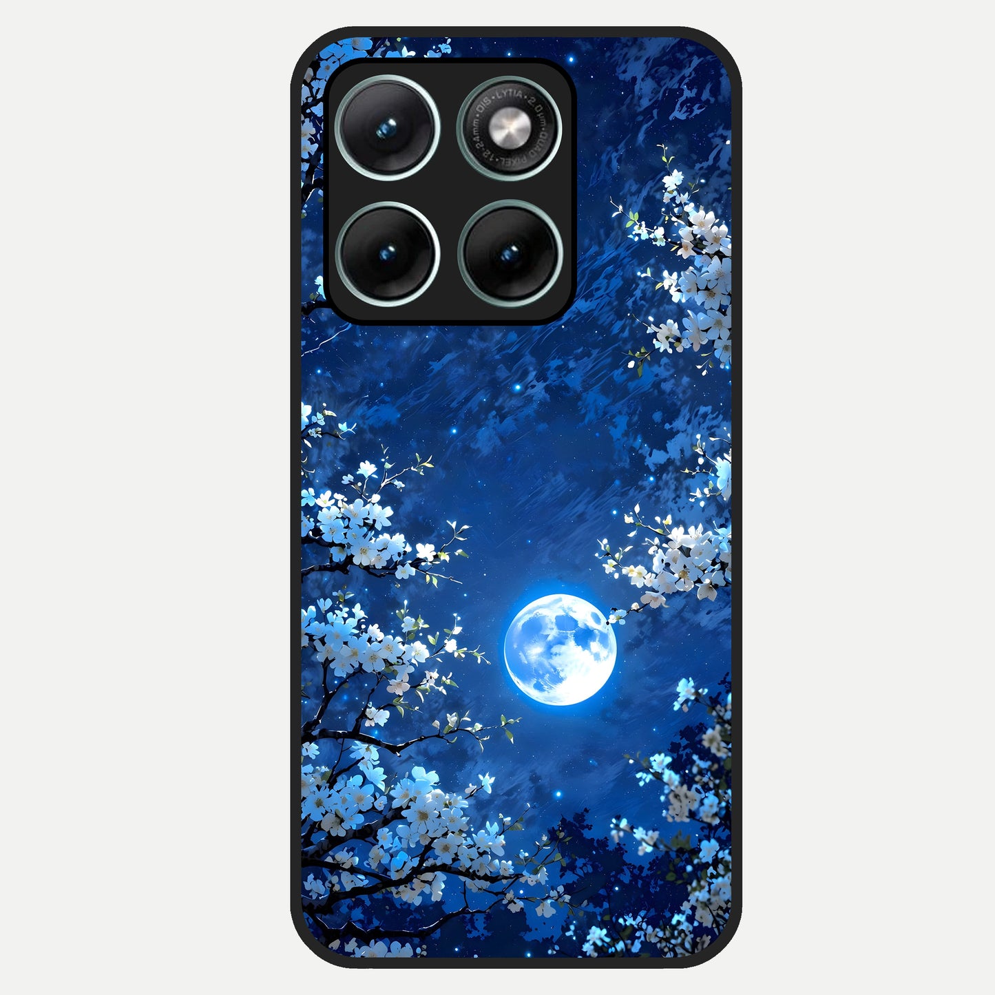  Blossom Moonlight Sky Glass Case For Moto Edge 70 Fusion back cover – full design glossy printed glass finish