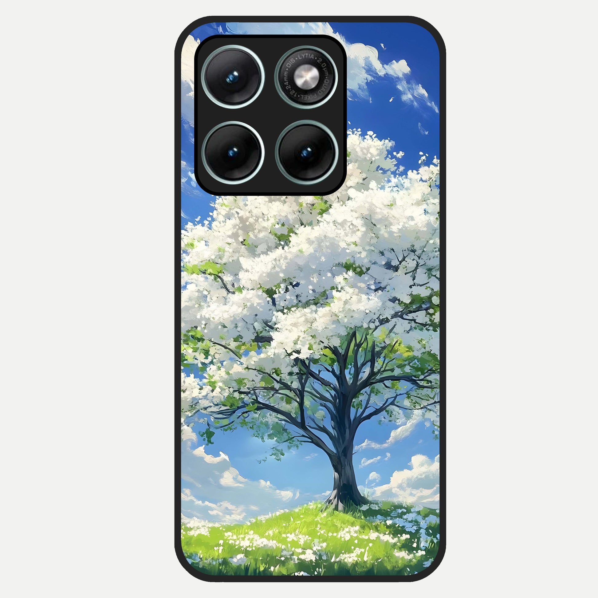  Blossom Sky Serenity Glass Case For Moto Edge 70 Fusion back cover – full design glossy printed glass finish