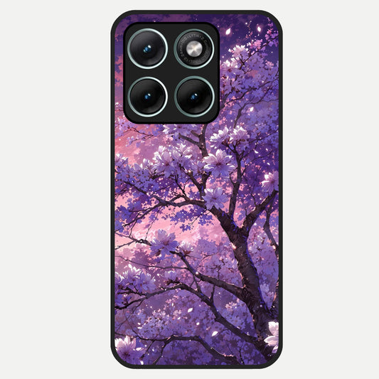  Blossom Tree Glass Case For Moto Edge 70 Fusion back cover – full design glossy printed glass finish