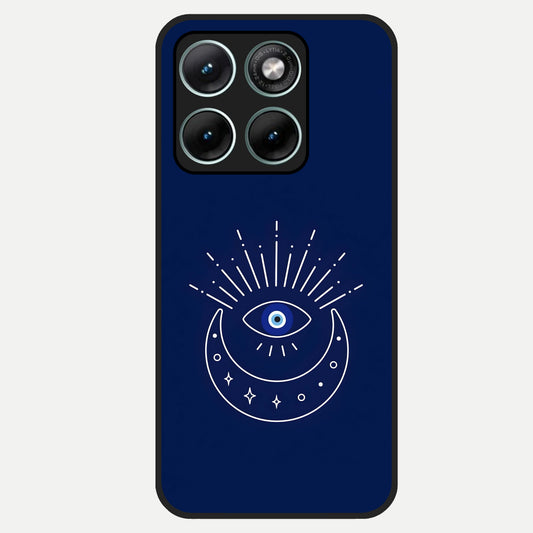  Blue Evil Eye Glass Case For Moto Edge 70 Fusion back cover – full design glossy printed glass finish