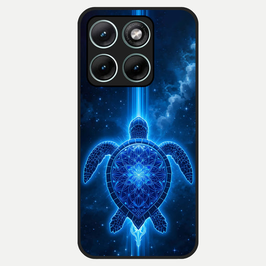  Blue Galaxy Turtle Glass Case For Moto Edge 70 Fusion back cover – full design glossy printed glass finish