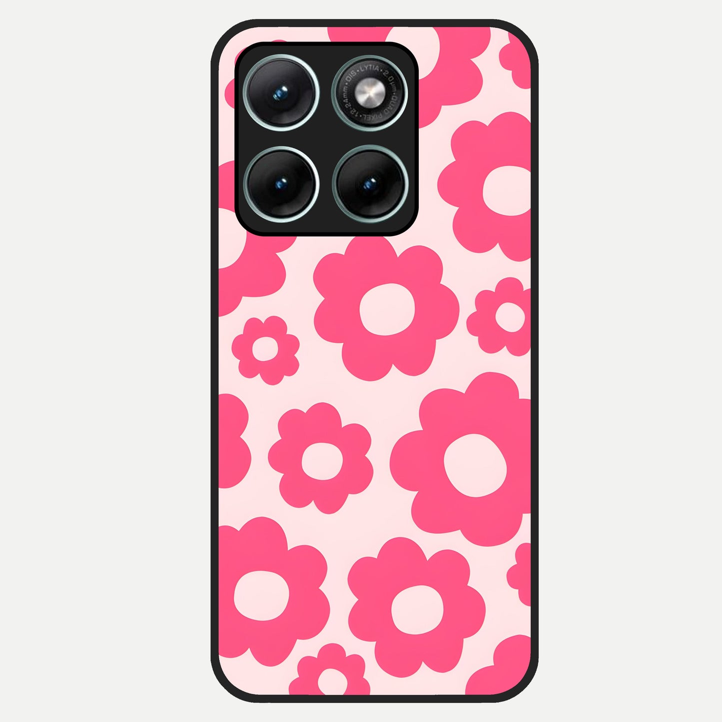  Blush Flower Pop Glass Case For Moto Edge 70 Fusion back cover – full design glossy printed glass finish