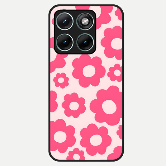  Blush Flower Pop Glass Case For Moto Edge 70 Fusion back cover – full design glossy printed glass finish