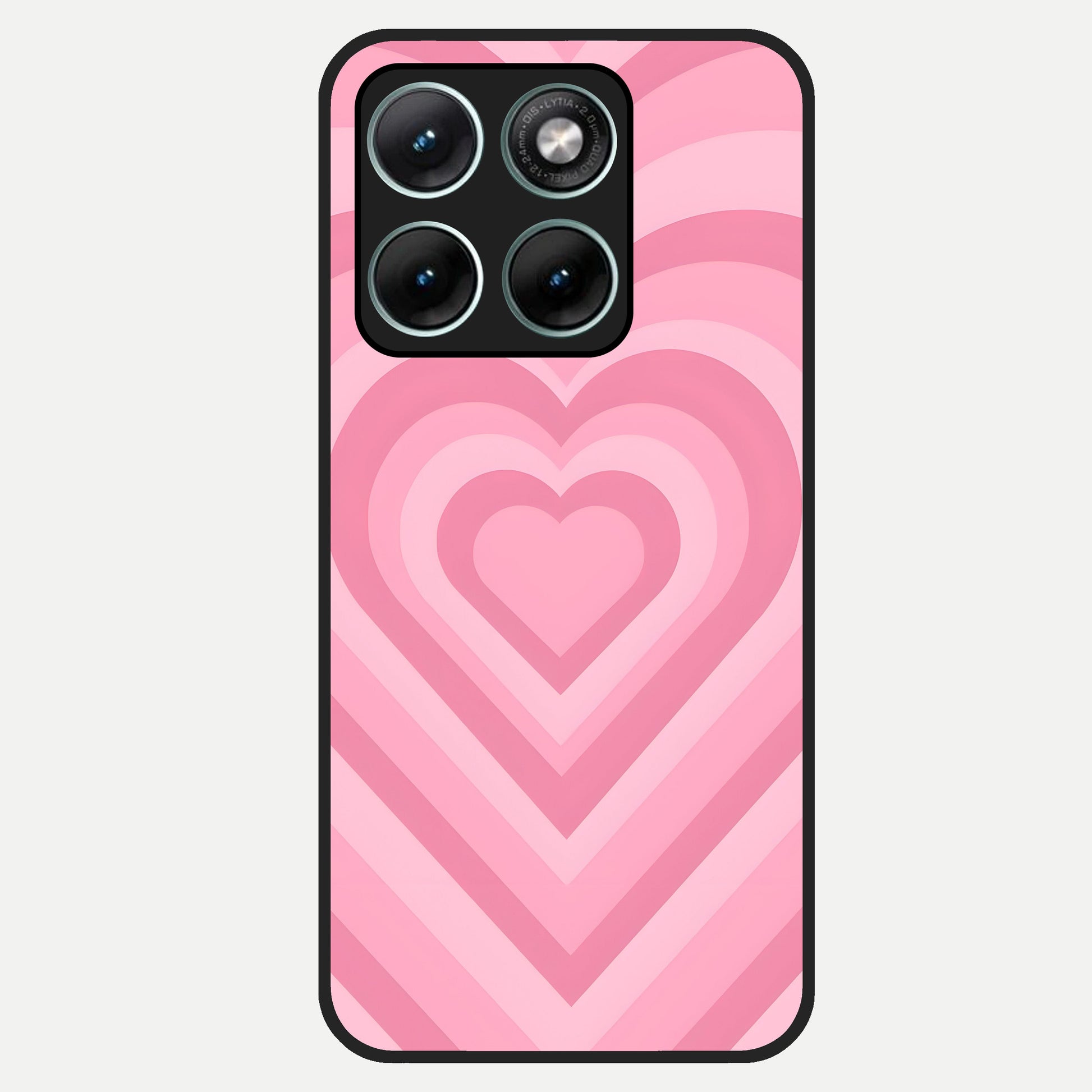  Blush Heart Waves Glass Case For Moto Edge 70 Fusion back cover – full design glossy printed glass finish