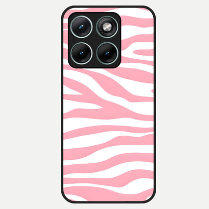  Blush Zebra Flow Glass Case For Moto Edge 70 Fusion back cover – full design glossy printed glass finish