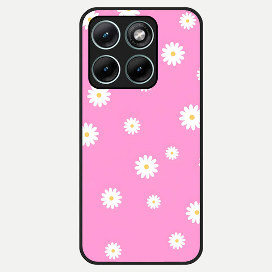  Bubblegum Daisy Pop Glass Case For Moto Edge 70 Fusion back cover – full design glossy printed glass finish