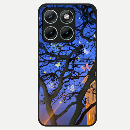  Butterfly Night Magic Glass Case For Moto Edge 70 Fusion back cover – full design glossy printed glass finish