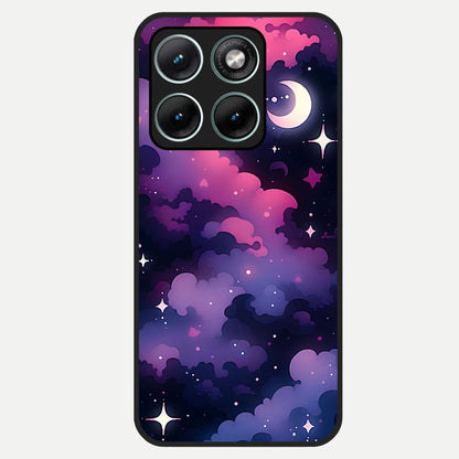  Celestial Moon Magic Glass Case For Moto Edge 70 Fusion back cover – full design glossy printed glass finish