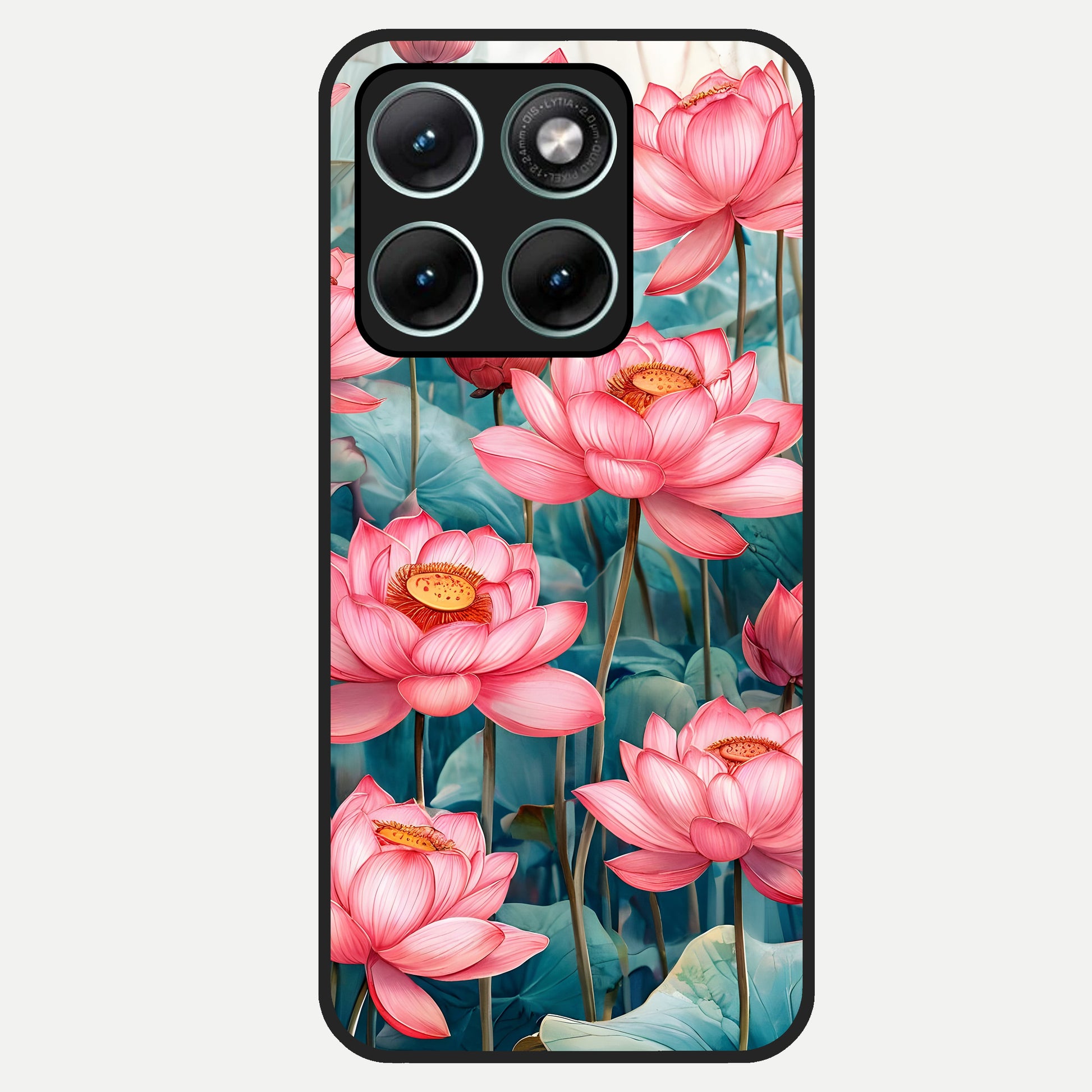  Celestial Pink Lotus Glass Case For Moto Edge 70 Fusion back cover – full design glossy printed glass finish