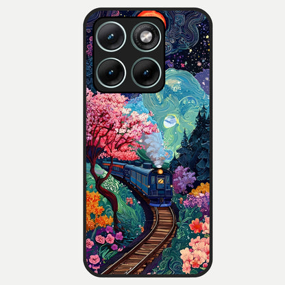  Celestial Train Journey Glass Case For Moto Edge 70 Fusion back cover – full design glossy printed glass finish