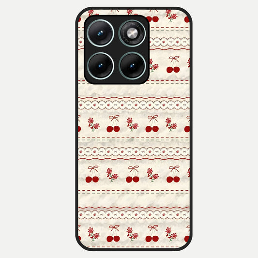  Cherry Bloom Charm Glass Case For Moto Edge 70 Fusion back cover – full design glossy printed glass finish