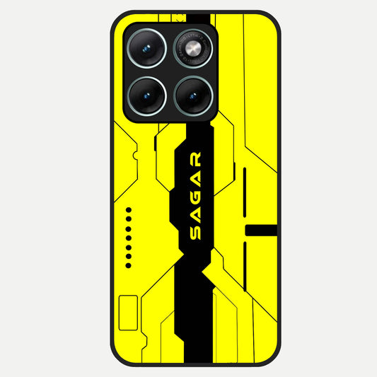  Circuit CYBERPUNK Custom Name Glass Case For Moto Edge 70 Fusion back cover – full design glossy printed glass finish
