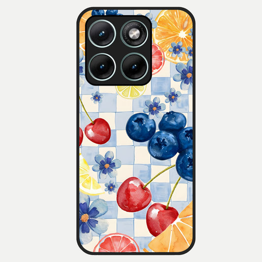 Citrus Bloom Joy Glass Case For Moto Edge 70 Fusion back cover – full design glossy printed glass finish