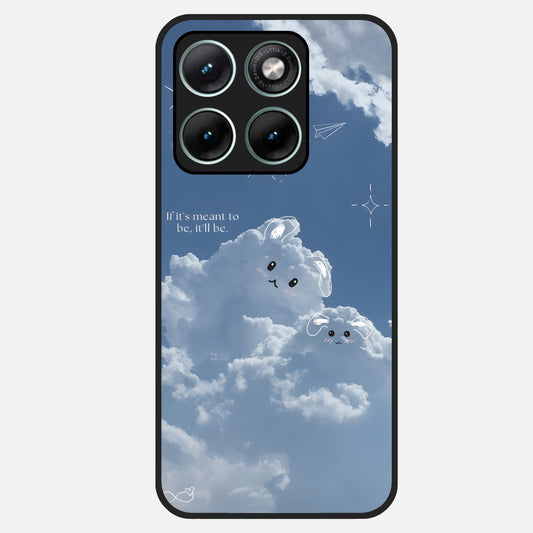  Cloud Bunny Dreams Glass Case For Moto Edge 70 Fusion back cover – full design glossy printed glass finish