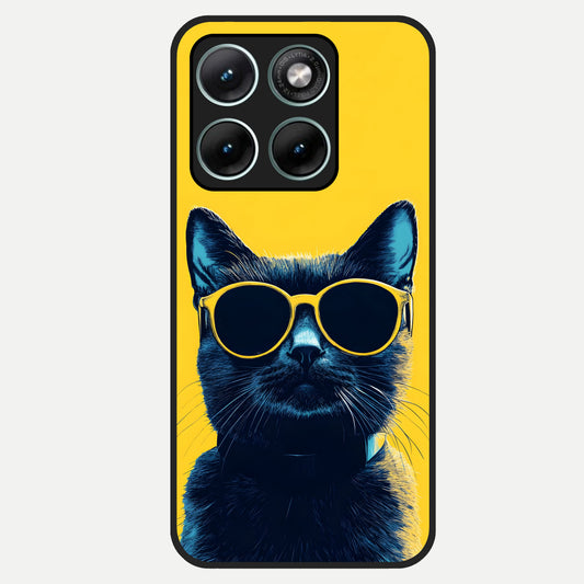  Cool Cat Vibes Glass Case For Moto Edge 70 Fusion back cover – full design glossy printed glass finish