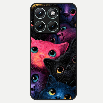  Cosmic Cats Dreams Glass Case For Moto Edge 70 Fusion back cover – full design glossy printed glass finish