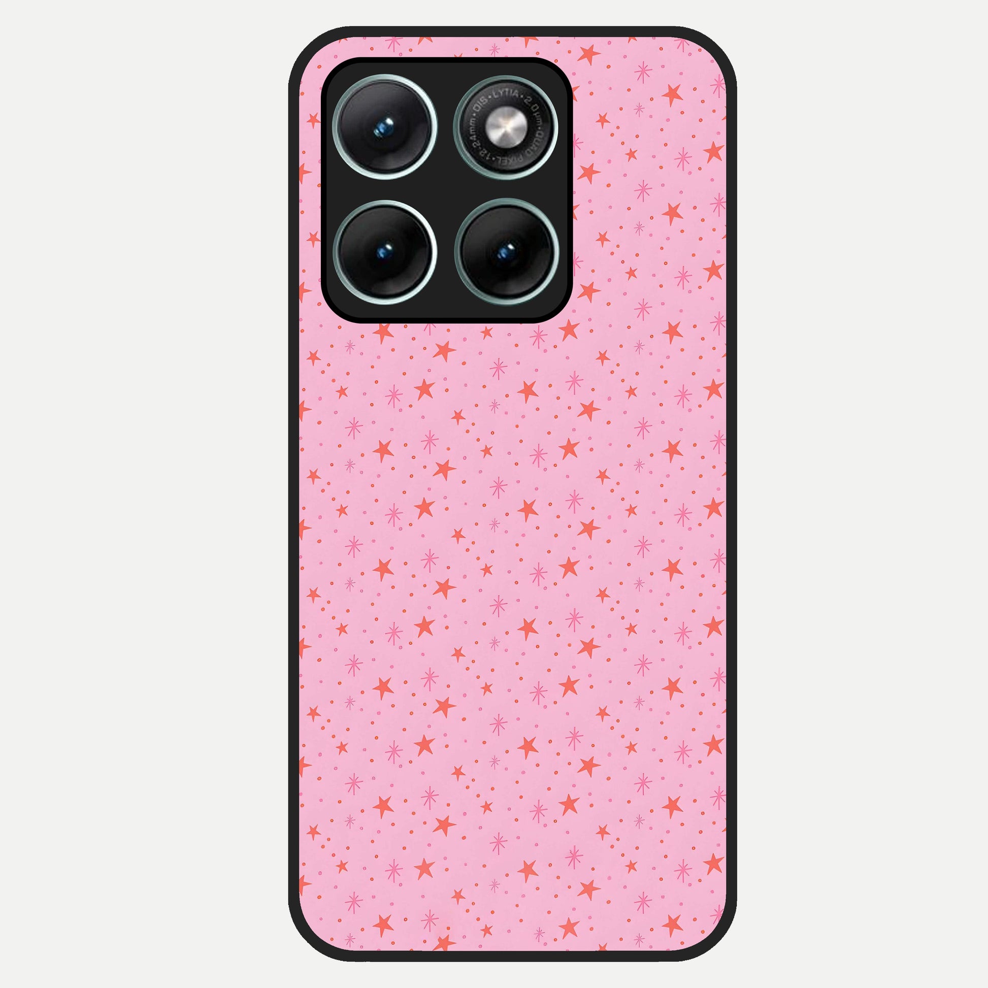  Cosmic Pink Sparkle Glass Case For Moto Edge 70 Fusion back cover – full design glossy printed glass finish