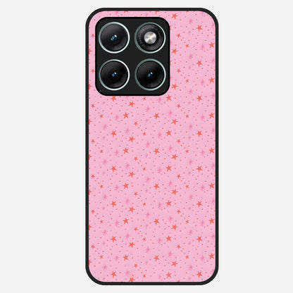  Cosmic Pink Sparkle Glass Case For Moto Edge 70 Fusion back cover – full design glossy printed glass finish
