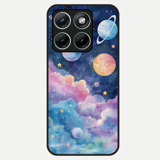  Cosmic Planet Dreams Glass Case For Moto Edge 70 Fusion back cover – full design glossy printed glass finish