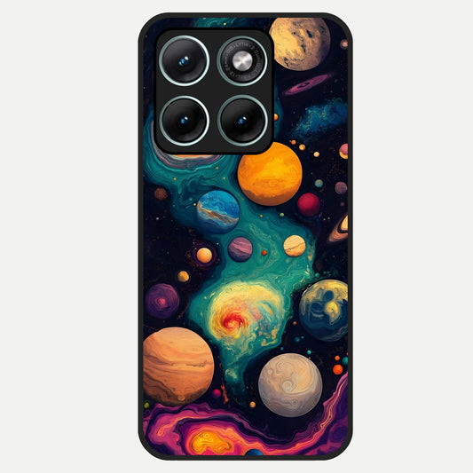  Cosmic Planet Journey Glass Case For Moto Edge 70 Fusion back cover – full design glossy printed glass finish