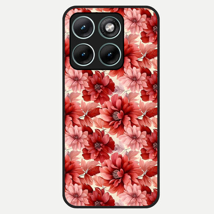  Crimson Love Petals Glass Case For Moto Edge 70 Fusion back cover – full design glossy printed glass finish
