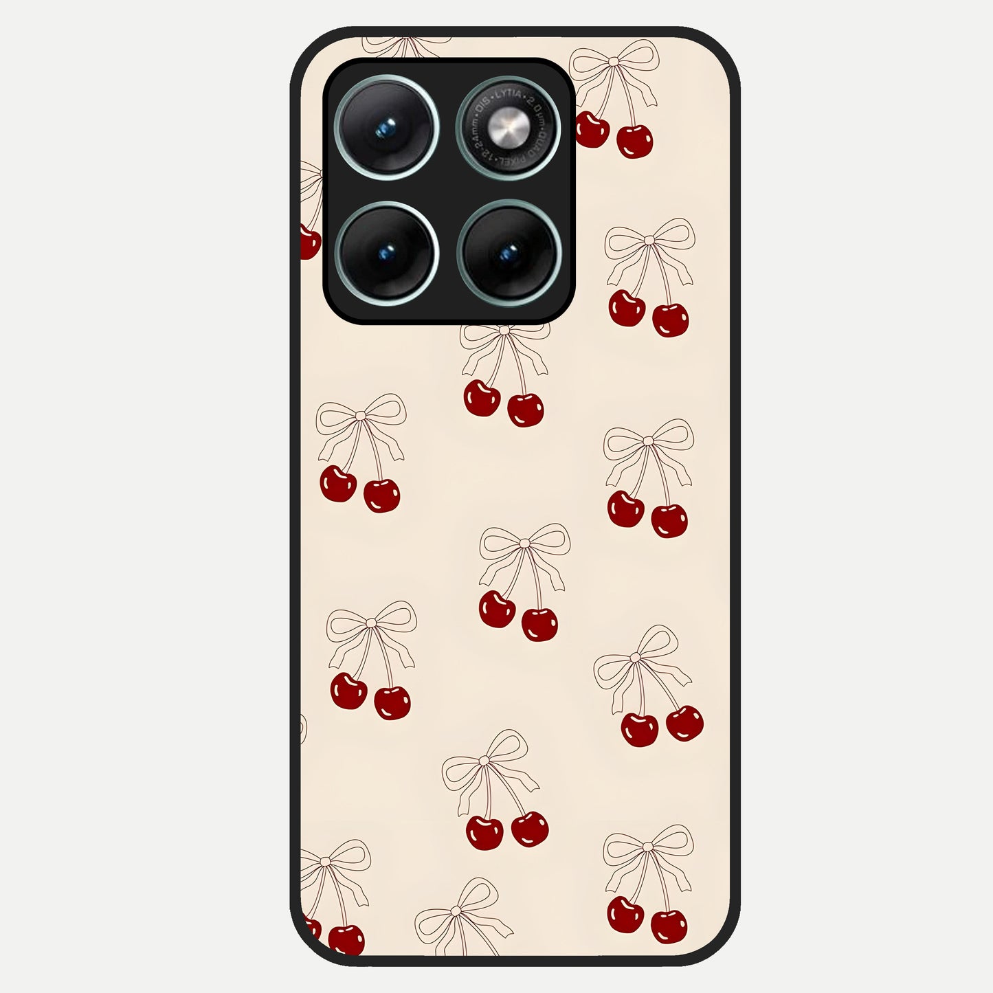  Cute Cherry Pattern Glass Case For Moto Edge 70 Fusion back cover – full design glossy printed glass finish