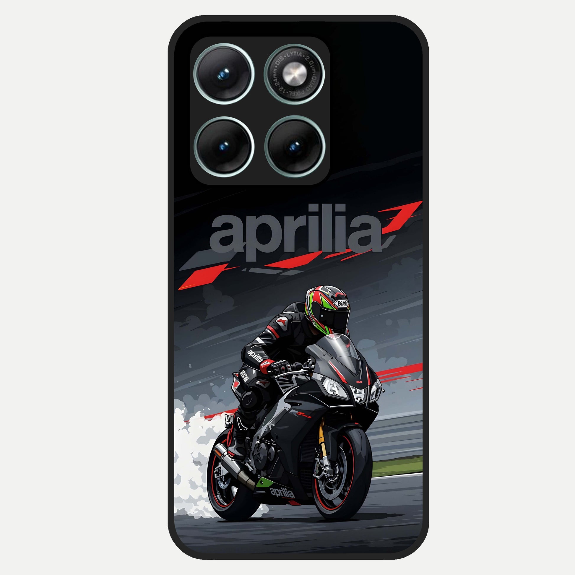  Dark Aprilla Glass Case For Moto Edge 70 Fusion back cover – full design glossy printed glass finish