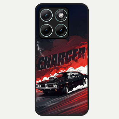  Dark Charger Fury Glass Case For Moto Edge 70 Fusion back cover – full design glossy printed glass finish