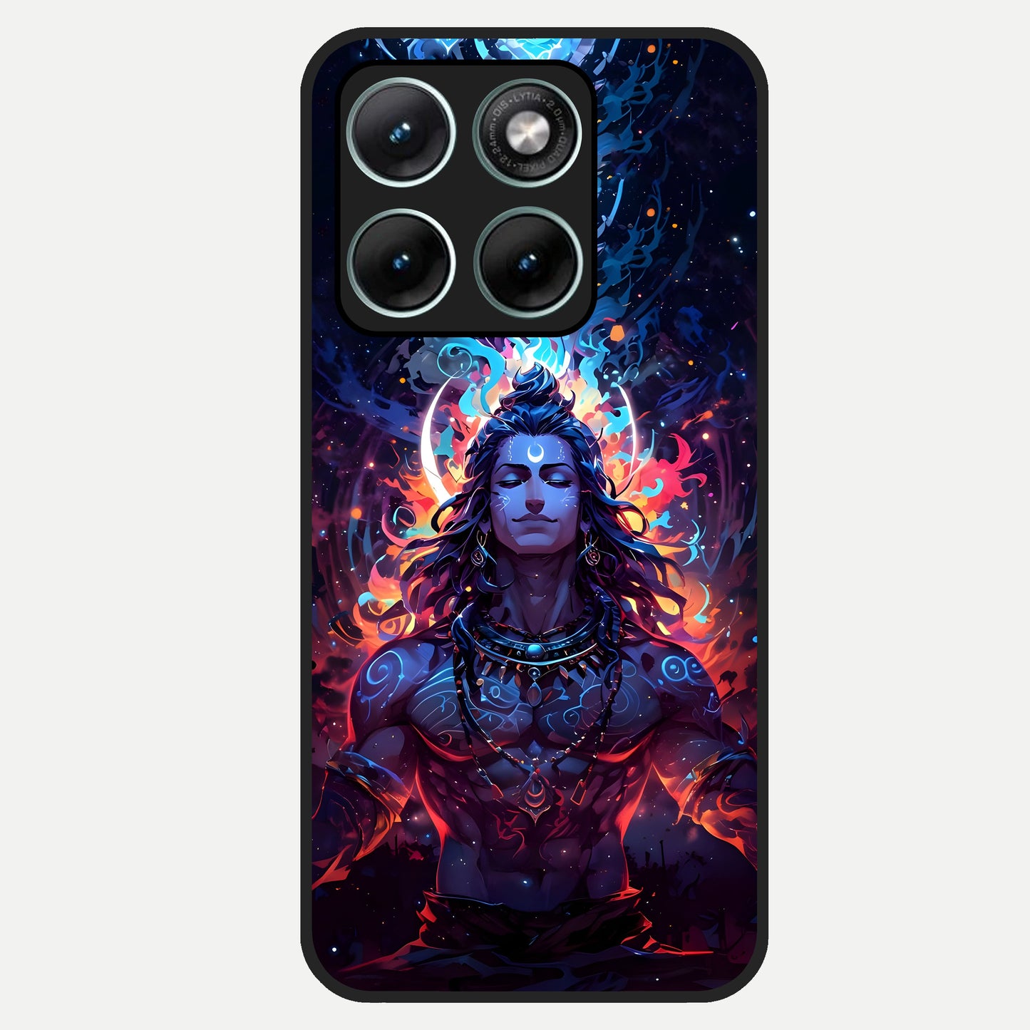  Divine Fire Shiv Glass Case For Moto Edge 70 Fusion back cover – full design glossy printed glass finish