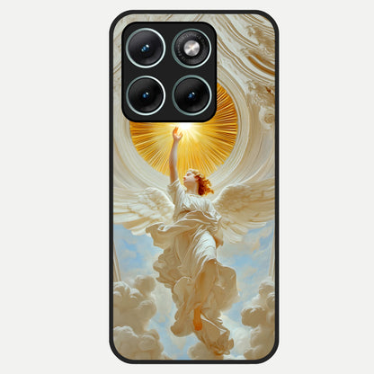  Divine Light Angel Glass Case For Moto Edge 70 Fusion back cover – full design glossy printed glass finish