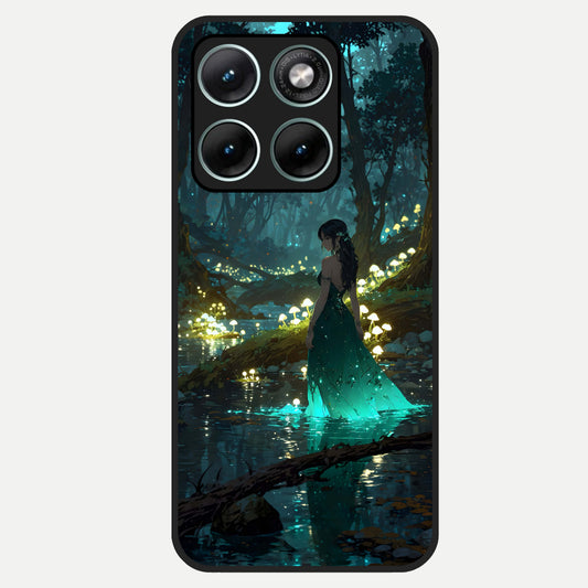  Enchanted Forest Glow Glass Case For Moto Edge 70 Fusion back cover – full design glossy printed glass finish