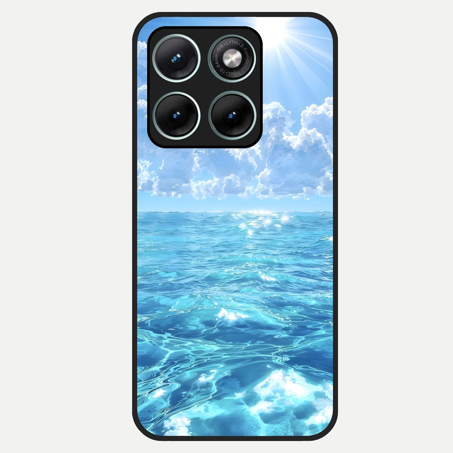  Endless Ocean Horizon Glass Case For Moto Edge 70 Fusion back cover – full design glossy printed glass finish