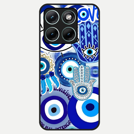  Evil Eyes Dream Glass Case For Moto Edge 70 Fusion back cover – full design glossy printed glass finish