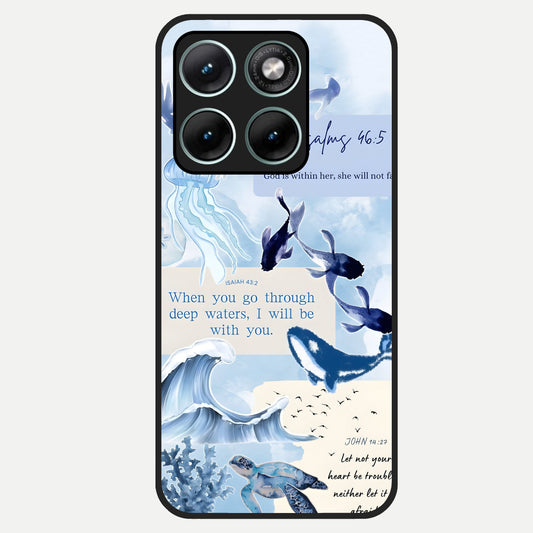  Faithful Ocean Promise Glass Case For Moto Edge 70 Fusion back cover – full design glossy printed glass finish