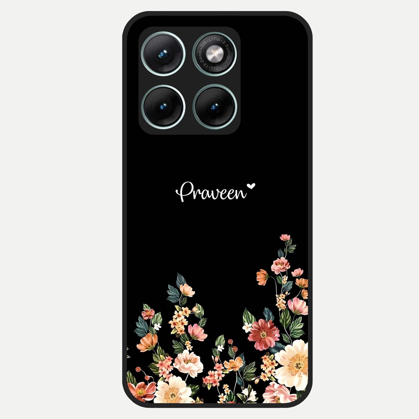  Floral Design Personalized Custom Name Glass Case For Moto Edge 70 Fusion back cover – full design glossy printed glass finish
