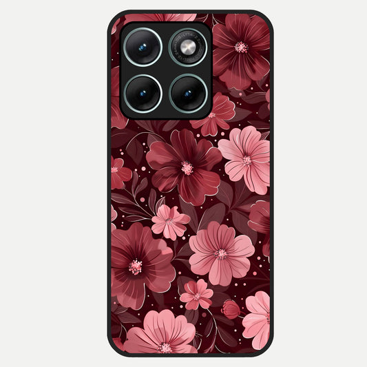  Flower Blush Bloom Glass Case For Moto Edge 70 Fusion back cover – full design glossy printed glass finish