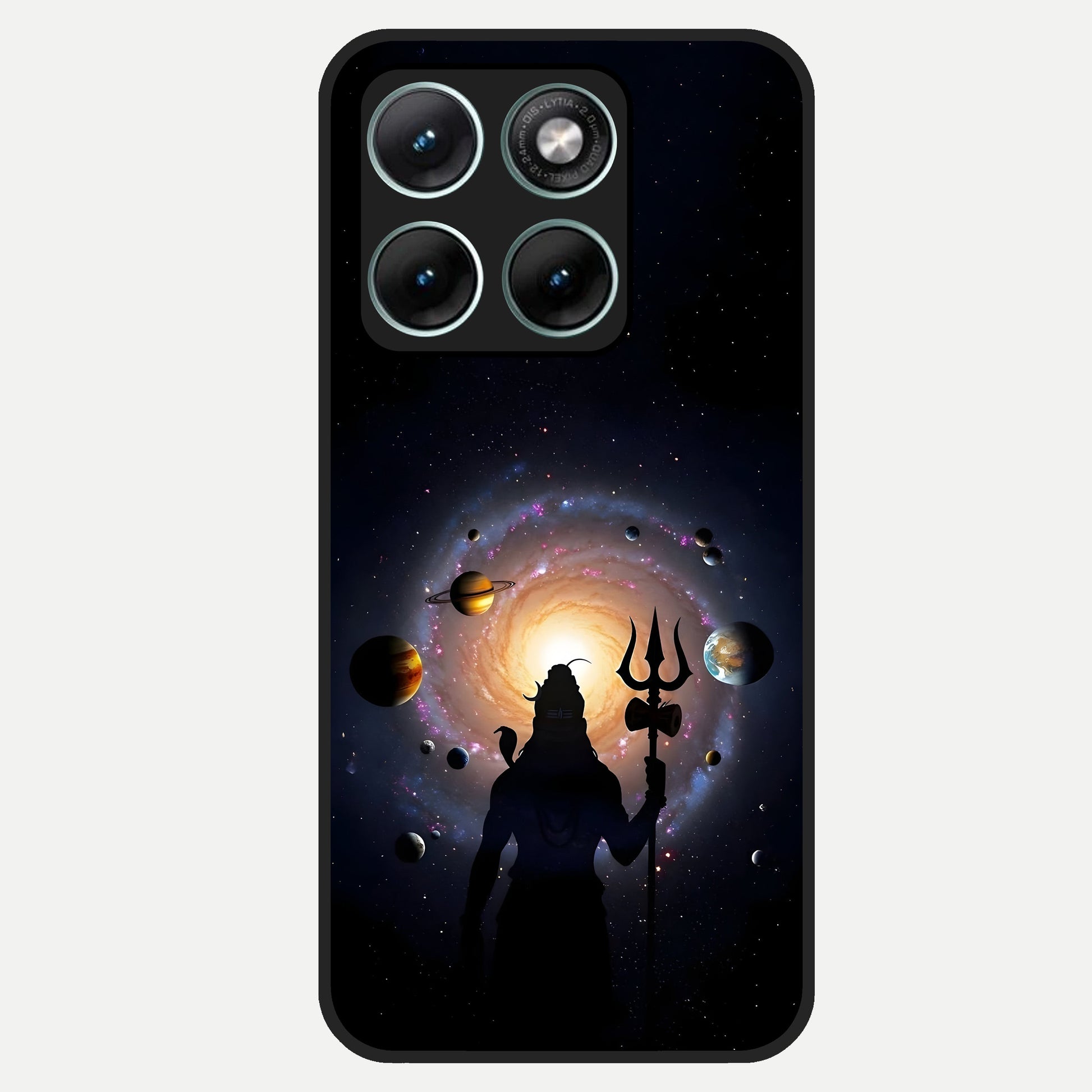  Galactic Shiva Vision Glass Case For Moto Edge 70 Fusion back cover – full design glossy printed glass finish