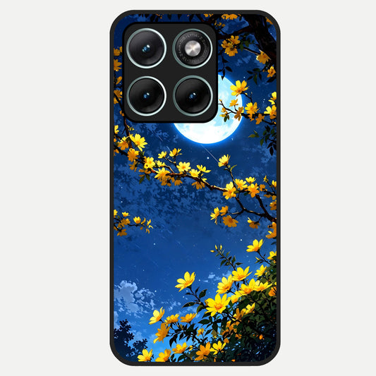  Golden Night Glow Glass Case For Moto Edge 70 Fusion back cover – full design glossy printed glass finish