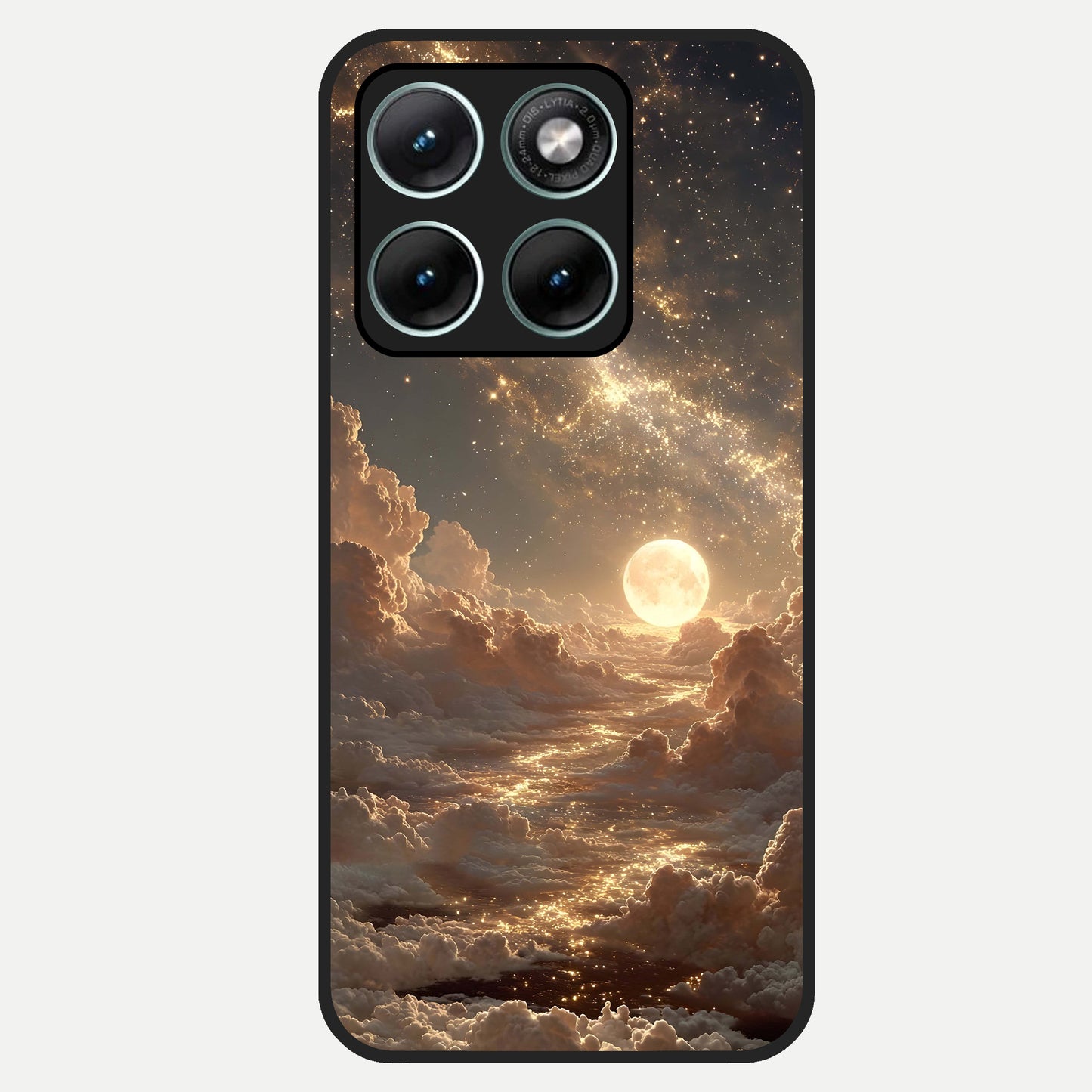  Golden Sky Dream Glass Case For Moto Edge 70 Fusion back cover – full design glossy printed glass finish