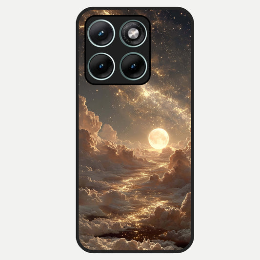  Golden Sky Dream Glass Case For Moto Edge 70 Fusion back cover – full design glossy printed glass finish