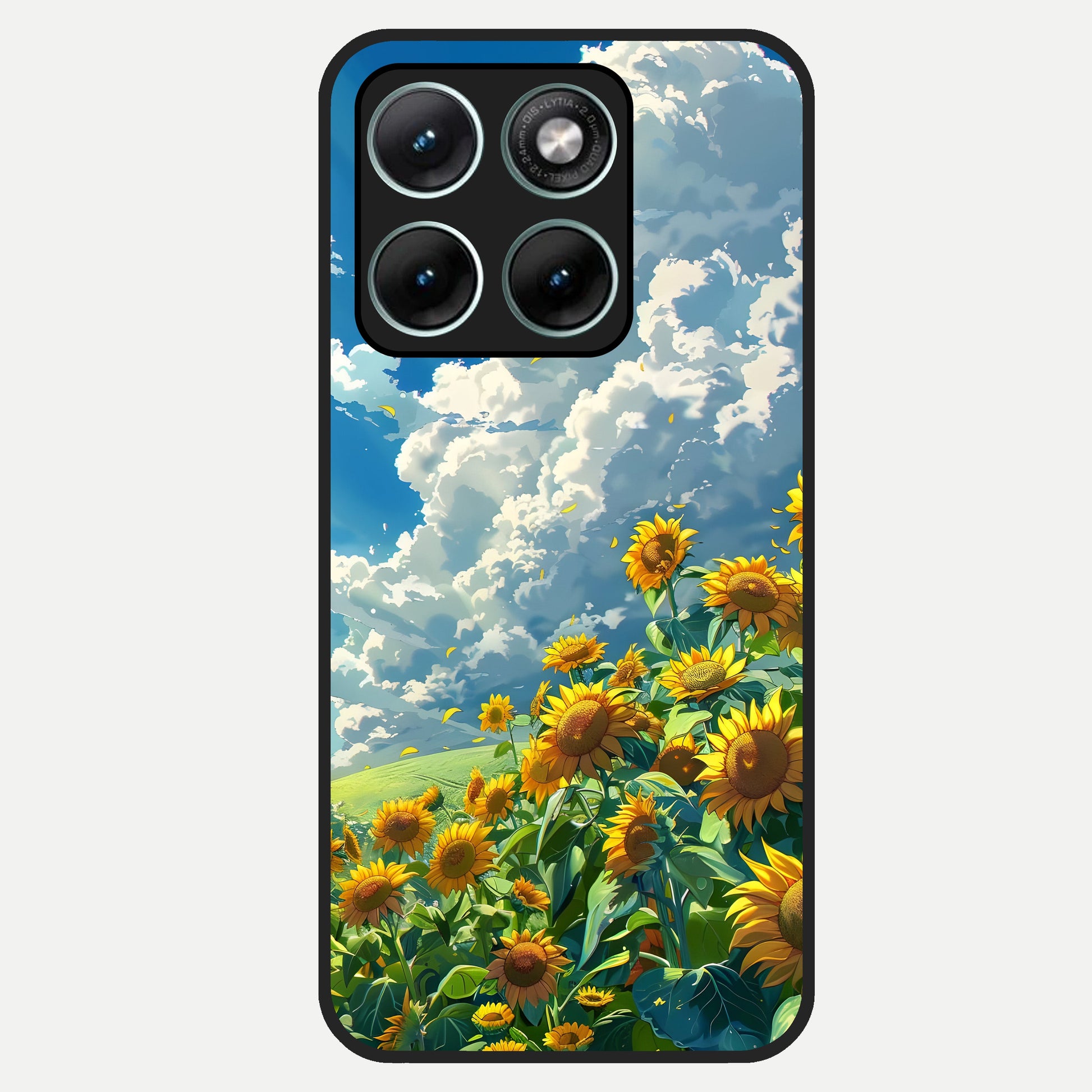  Golden Sun Glory Glass Case For Moto Edge 70 Fusion back cover – full design glossy printed glass finish