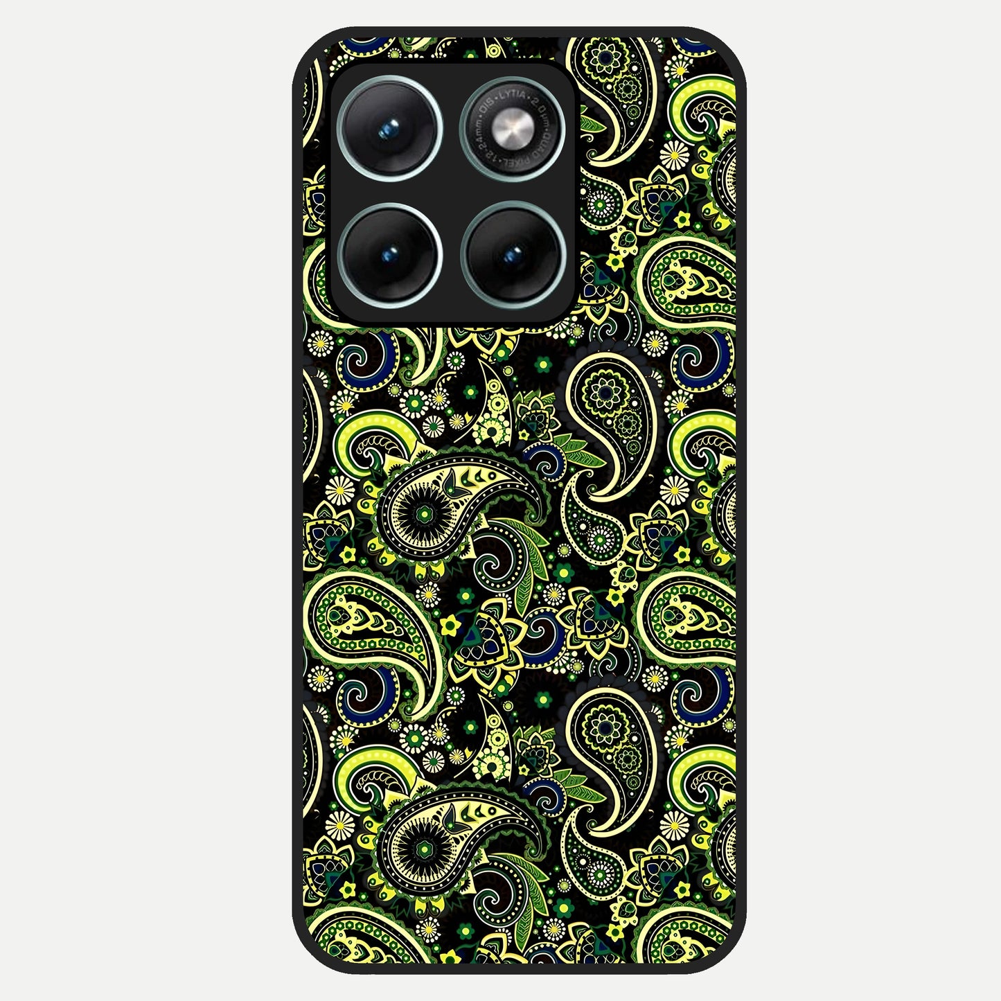  Green Lemon Glass Case For Moto Edge 70 Fusion back cover – full design glossy printed glass finish